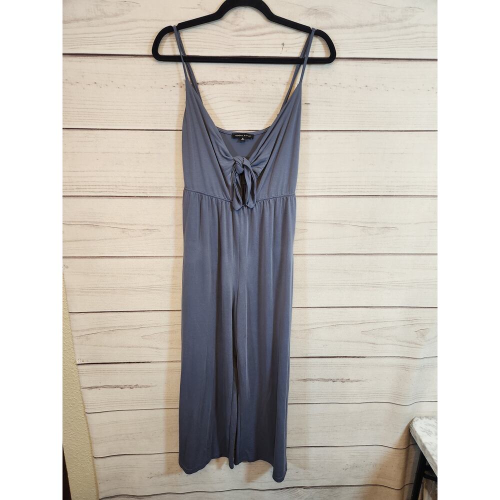 Kendall & Kylie Womens Dark Gray V-Neck Sleeveless Jumpsuit One-Piece Size Small